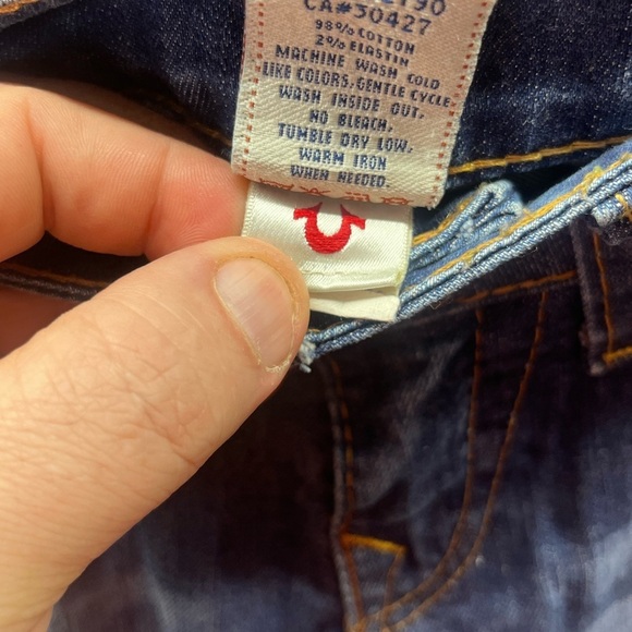 True Religion Straight Leg Flap Pocket Jeans Womens 27 waist Medium wash 1822 - Picture 5 of 13